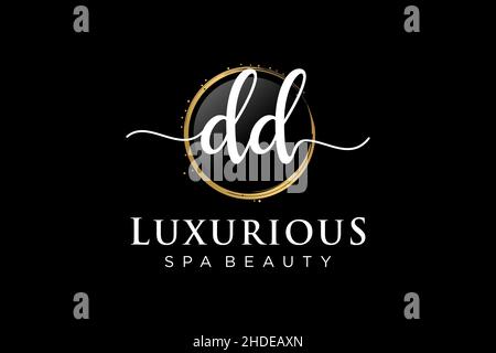 Initial DD feminine logo. Usable for Logo for fashion,photography, wedding, beauty, business. Flat Vector Logo Design Template . Stock Vector