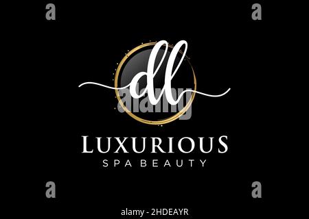Initial DL feminine logo. Usable for Logo for fashion,photography, wedding, beauty, business. Flat Vector Logo Design Template . Stock Vector