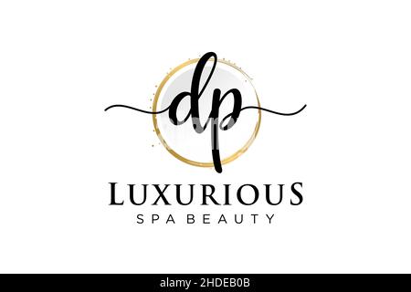 Initial DP feminine logo. Usable for Logo for fashion,photography, wedding, beauty, business. Flat Vector Logo Design Template . Stock Vector