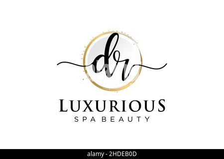 Initial DR feminine logo. Usable for Logo for fashion,photography, wedding, beauty, business. Flat Vector Logo Design Template . Stock Vector