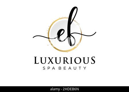 Initial EF feminine logo. Usable for Logo for fashion,photography, wedding, beauty, business. Flat Vector Logo Design Template . Stock Vector