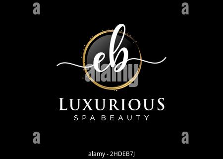 Initial EB feminine logo. Usable for Logo for fashion,photography, wedding, beauty, business. Flat Vector Logo Design Template . Stock Vector