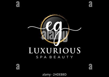Initial EG feminine logo. Usable for Logo for fashion,photography, wedding, beauty, business. Flat Vector Logo Design Template . Stock Vector