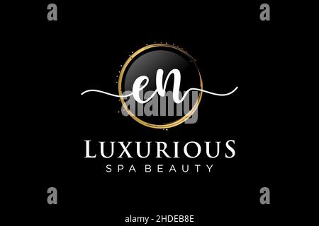 Initial EN feminine logo. Usable for Logo for fashion,photography, wedding, beauty, business. Flat Vector Logo Design Template . Stock Vector