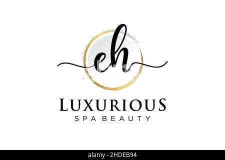Initial EH feminine logo. Usable for Logo for fashion,photography, wedding, beauty, business. Flat Vector Logo Design Template . Stock Vector