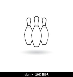 Bowling skittles icon. Simple game and activity icon. Stock Vector illustration isolated on white background. Stock Vector