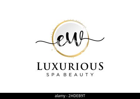 Initial EW feminine logo. Usable for Logo for fashion,photography, wedding, beauty, business. Flat Vector Logo Design Template . Stock Vector