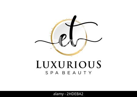 Initial ET feminine logo. Usable for Logo for fashion,photography, wedding, beauty, business. Flat Vector Logo Design Template . Stock Vector