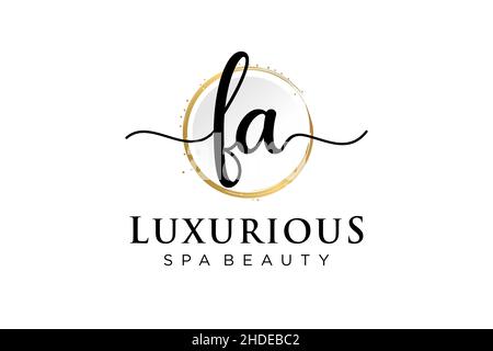 Initial FA feminine logo. Usable for Logo for fashion,photography, wedding, beauty, business. Flat Vector Logo Design Template . Stock Vector