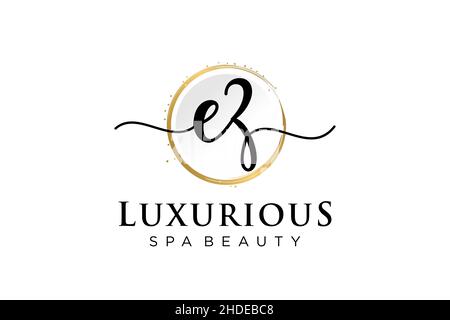 Initial EZ feminine logo. Usable for Logo for fashion,photography, wedding, beauty, business. Flat Vector Logo Design Template . Stock Vector