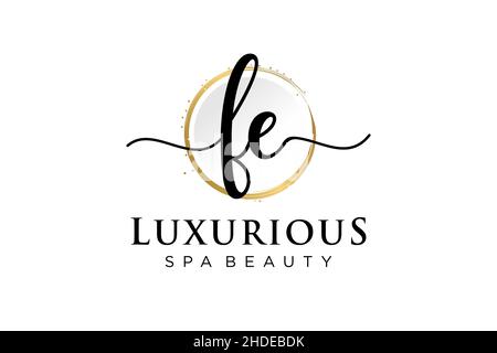 Initial FE feminine logo. Usable for Logo for fashion,photography, wedding, beauty, business. Flat Vector Logo Design Template . Stock Vector