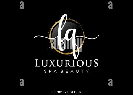 Initial FQ feminine logo. Usable for Logo for fashion,photography, wedding, beauty, business. Flat Vector Logo Design Template . Stock Vector