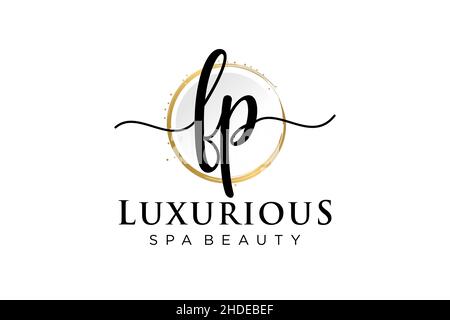 Initial FP feminine logo. Usable for Logo for fashion,photography, wedding, beauty, business. Flat Vector Logo Design Template . Stock Vector