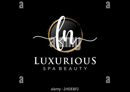 Initial FN feminine logo. Usable for Logo for fashion,photography, wedding, beauty, business. Flat Vector Logo Design Template . Stock Vector