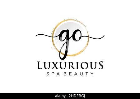 Initial GO feminine logo. Usable for Logo for fashion,photography, wedding, beauty, business. Flat Vector Logo Design Template . Stock Vector