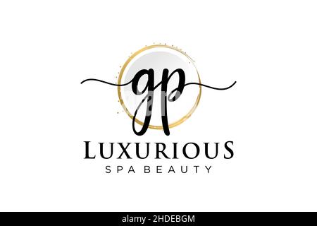 Initial GP feminine logo. Usable for Logo for fashion,photography, wedding, beauty, business. Flat Vector Logo Design Template . Stock Vector