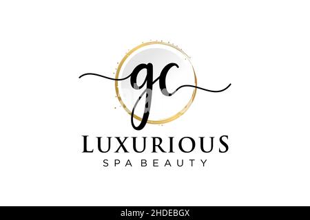 Initial GC feminine logo. Usable for Logo for fashion,photography, wedding, beauty, business. Flat Vector Logo Design Template . Stock Vector