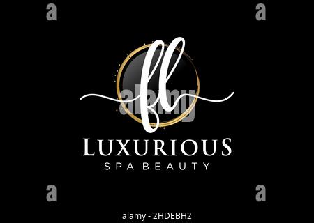 Initial FL feminine logo. Usable for Logo for fashion,photography, wedding, beauty, business. Flat Vector Logo Design Template . Stock Vector