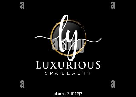 Initial FY feminine logo. Usable for Logo for fashion,photography, wedding, beauty, business. Flat Vector Logo Design Template . Stock Vector