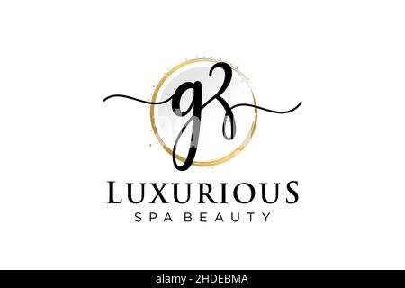 Initial GZ feminine logo. Usable for Logo for fashion,photography, wedding, beauty, business. Flat Vector Logo Design Template . Stock Vector