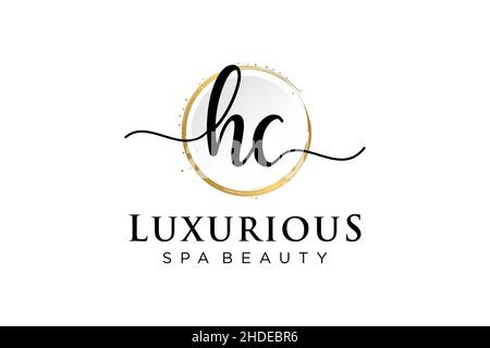 Initial HC feminine logo. Usable for Logo for fashion,photography, wedding, beauty, business. Flat Vector Logo Design Template . Stock Vector