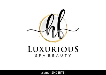 Initial HF feminine logo. Usable for Logo for fashion,photography, wedding, beauty, business. Flat Vector Logo Design Template . Stock Vector