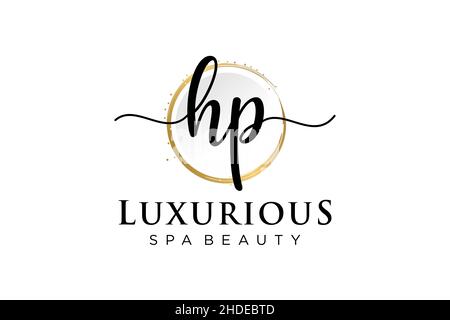 Initial HP feminine logo. Usable for Logo for fashion,photography, wedding, beauty, business. Flat Vector Logo Design Template . Stock Vector