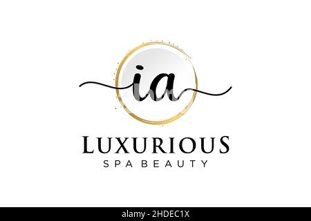 Initial IA feminine logo. Usable for Logo for fashion,photography, wedding, beauty, business. Flat Vector Logo Design Template . Stock Vector