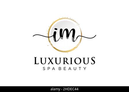 Initial IM feminine logo. Usable for Logo for fashion,photography, wedding, beauty, business. Flat Vector Logo Design Template . Stock Vector