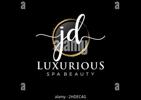 Initial JD feminine logo. Usable for Logo for fashion,photography, wedding, beauty, business. Flat Vector Logo Design Template . Stock Vector