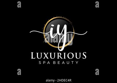 Initial IY feminine logo. Usable for Logo for fashion,photography, wedding, beauty, business. Flat Vector Logo Design Template . Stock Vector