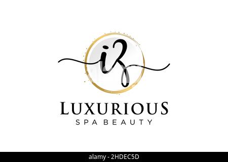 Initial IZ feminine logo. Usable for Logo for fashion,photography, wedding, beauty, business. Flat Vector Logo Design Template . Stock Vector