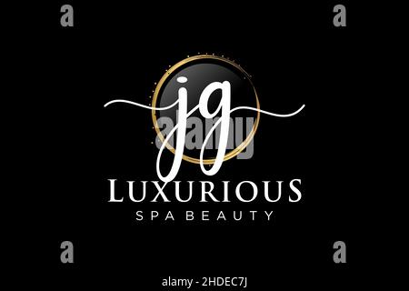 Initial JG feminine logo. Usable for Logo for fashion,photography, wedding, beauty, business. Flat Vector Logo Design Template . Stock Vector