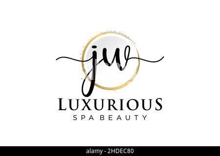 Initial JW feminine logo. Usable for Logo for fashion,photography, wedding, beauty, business. Flat Vector Logo Design Template . Stock Vector
