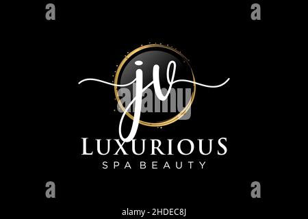 Initial JV feminine logo. Usable for Logo for fashion,photography, wedding, beauty, business. Flat Vector Logo Design Template . Stock Vector