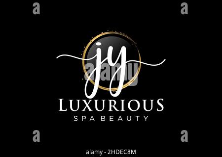 Initial JY feminine logo. Usable for Logo for fashion,photography, wedding, beauty, business. Flat Vector Logo Design Template . Stock Vector