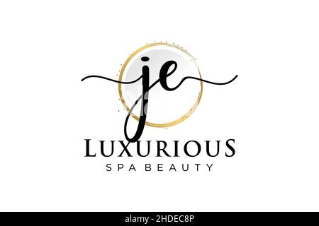 Initial JE feminine logo. Usable for Logo for fashion,photography, wedding, beauty, business. Flat Vector Logo Design Template . Stock Vector