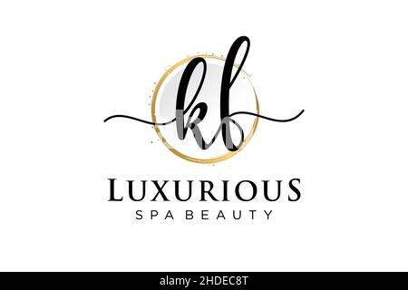 Initial KF feminine logo. Usable for Logo for fashion,photography, wedding, beauty, business. Flat Vector Logo Design Template . Stock Vector