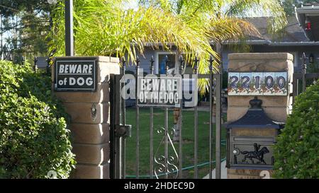 Canoga Park, California, USA 1st January 2022 A General view of atmosphere at Actress Judith Barsi's Home/house at 22100 Michale Street on January 1, 2022 in Canoga Park, California, USA. Judith Barsi was a child actress and in films including Jaws, and did voices for The Land Before Time and All Dogs Go To Heaven. This was her home and where her father murdered her and her mother then killed himself on July 25, 1988. Photo by Barry King/Alamy Stock Photo Stock Photo