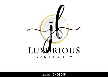Initial JF feminine logo. Usable for Logo for fashion,photography, wedding, beauty, business. Flat Vector Logo Design Template . Stock Vector