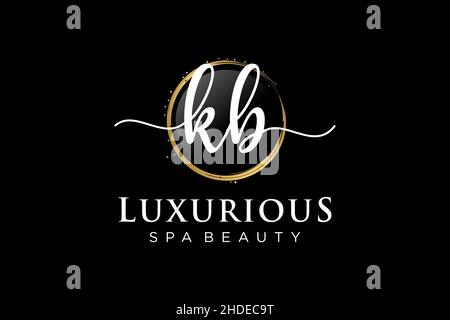 Initial KB feminine logo. Usable for Logo for fashion,photography, wedding, beauty, business. Flat Vector Logo Design Template . Stock Vector