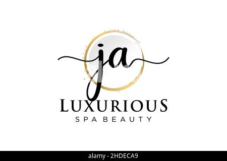 Initial JA feminine logo. Usable for Logo for fashion,photography, wedding, beauty, business. Flat Vector Logo Design Template . Stock Vector