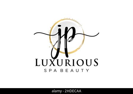 Initial JP feminine logo. Usable for Logo for fashion,photography, wedding, beauty, business. Flat Vector Logo Design Template . Stock Vector