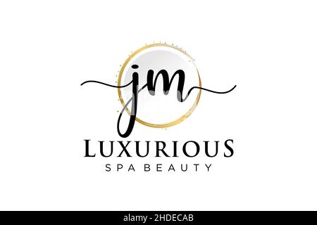 Initial JM feminine logo. Usable for Logo for fashion,photography, wedding, beauty, business. Flat Vector Logo Design Template . Stock Vector