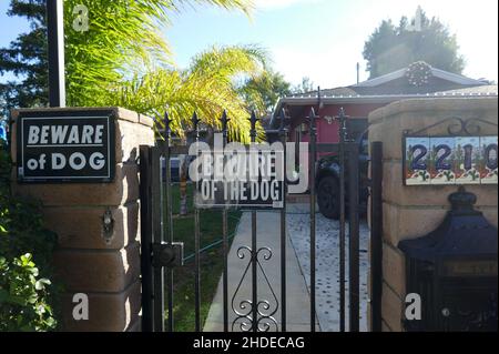 Canoga Park, California, USA 1st January 2022 A General view of atmosphere at Actress Judith Barsi's Home/house at 22100 Michale Street on January 1, 2022 in Canoga Park, California, USA. Judith Barsi was a child actress and in films including Jaws, and did voices for The Land Before Time and All Dogs Go To Heaven. This was her home and where her father murdered her and her mother then killed himself on July 25, 1988. Photo by Barry King/Alamy Stock Photo Stock Photo