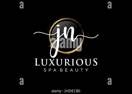 Initial JN feminine logo. Usable for Logo for fashion,photography, wedding, beauty, business. Flat Vector Logo Design Template . Stock Vector