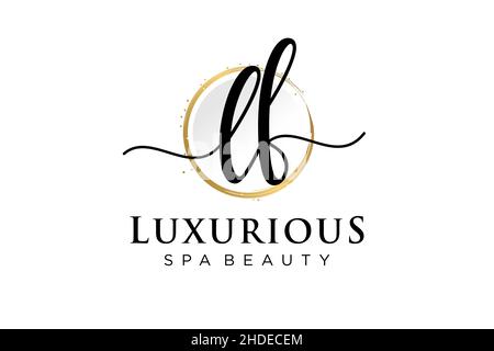 Initial LF feminine logo. Usable for Logo for fashion,photography, wedding, beauty, business. Flat Vector Logo Design Template . Stock Vector
