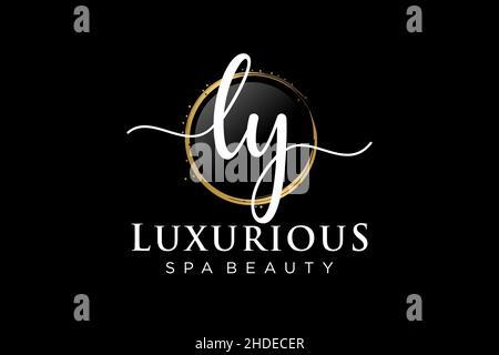 Initial LY feminine logo. Usable for Logo for fashion,photography, wedding, beauty, business. Flat Vector Logo Design Template . Stock Vector