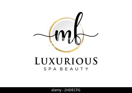 Initial MF feminine logo. Usable for Logo for fashion,photography, wedding, beauty, business. Flat Vector Logo Design Template . Stock Vector