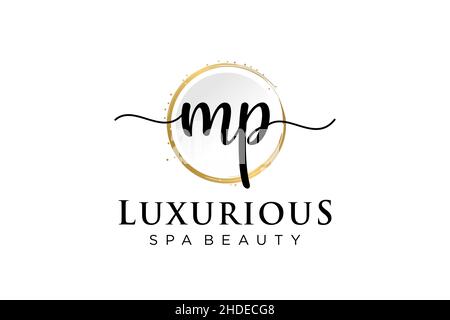 Initial MP feminine logo. Usable for Logo for fashion,photography, wedding, beauty, business. Flat Vector Logo Design Template . Stock Vector